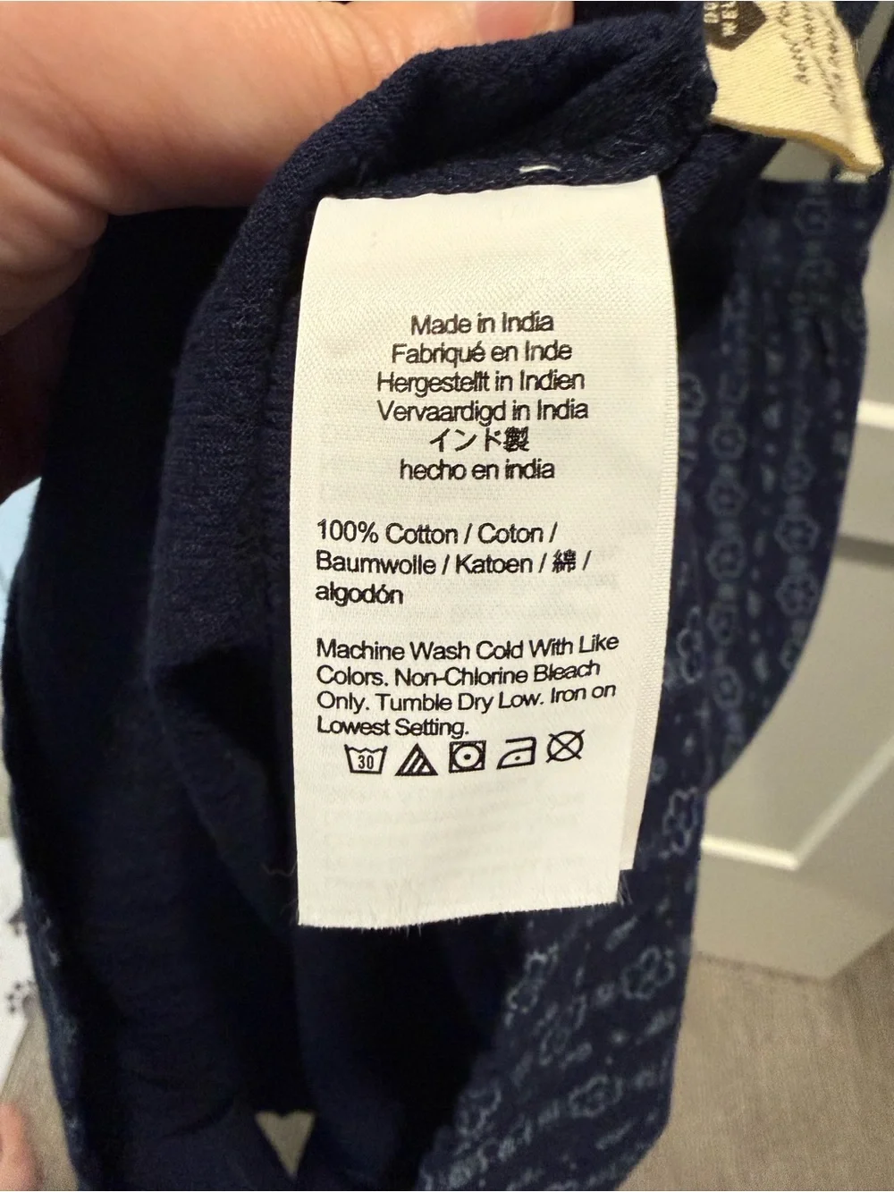 NWT Madewell Floral Print Romper Medium Navy Blue Cross Back 100% Cotton Boho